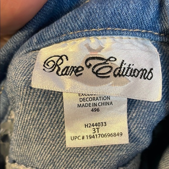 Rare Editions Denim Lace Embroidered Floral Design Jean Jacket size 3T - Picture 4 of 14
